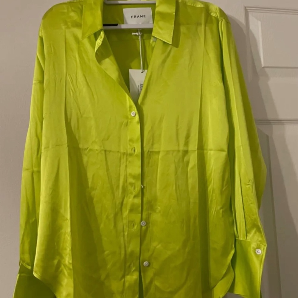 Frame neon silk standard shirt size L new with tags!